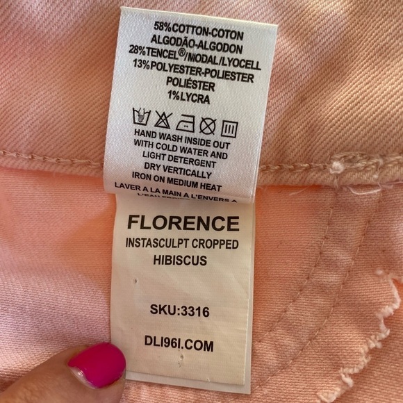 - DL 1961 Florence Instasculpt Cropped Light Pink Jeans… - Picture 10 of 11